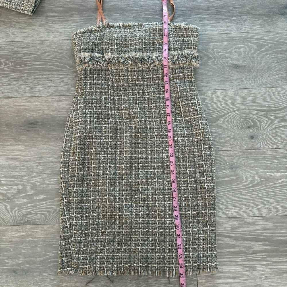 Rinascimento Womens Beige Plaid Made In Italy 2 Piece Tweed Dress & Jacket Set S - Picture 16 of 16